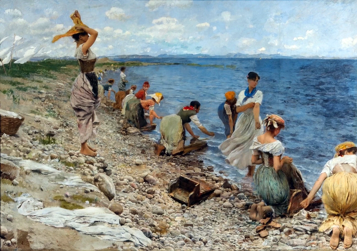  139-Ettore Tito-Lavandaie sul lago di Garda 